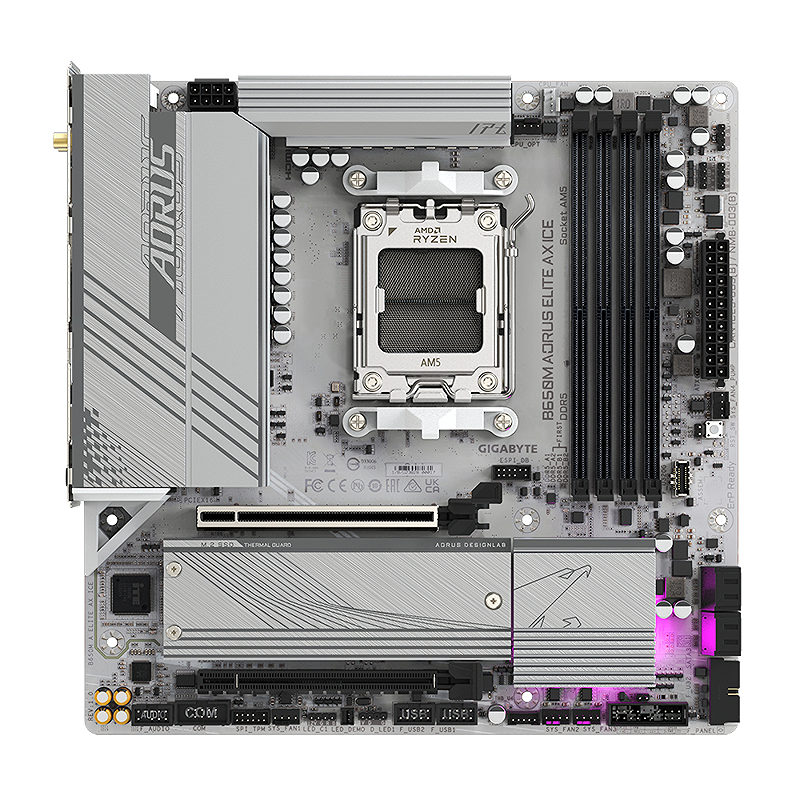 GIGABYTE B650M AORUS ELITE AX ICE motherboard - Billede 2